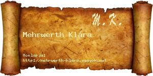 Mehrwerth Klára névjegykártya